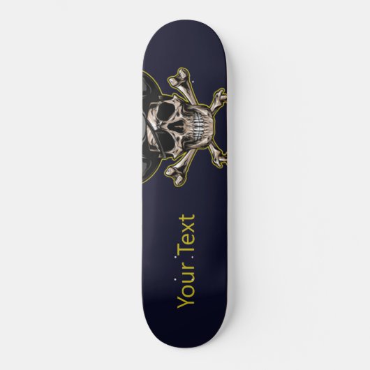 Skateboard | Gepersonaliseerde zwarte piraatschede (Voorkant)