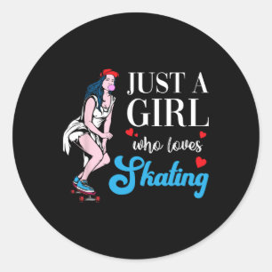 Skateboard Gewoon Een Skater Meisje Dat Van Skaten Ronde Sticker