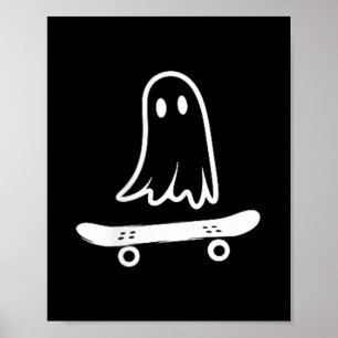 Skateboard Ghost Pocket Halloween Kostuum Mannen V Poster