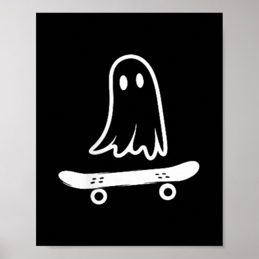 Skateboard Ghost Pocket Halloween Kostuum Mannen V Poster (Voorkant)