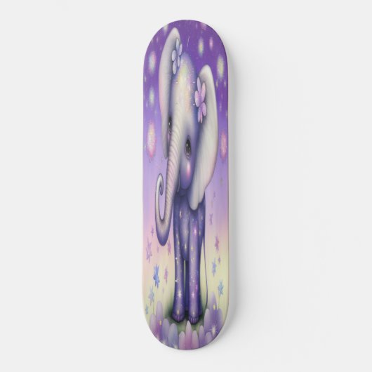 Skateboard Girly flower baby olifant (Voorkant)