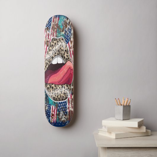 Skateboard Girly Lips (Muurkunst)