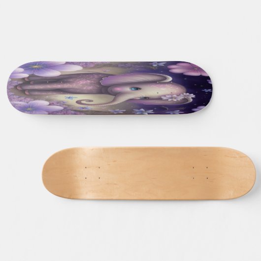 Skateboard Girly paars olifant (Horizontaal)