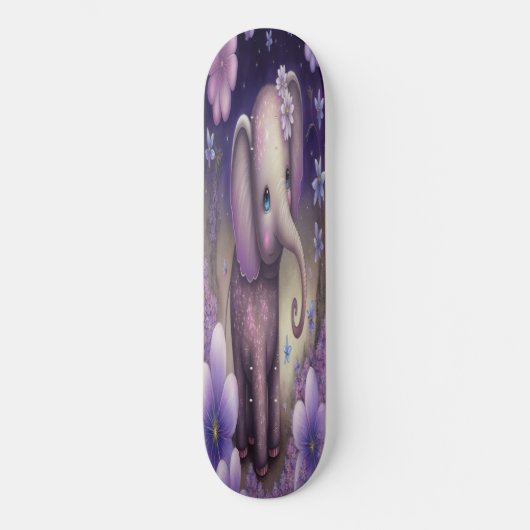 Skateboard Girly paars olifant (Voorkant)