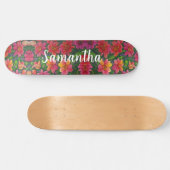 Skateboard Girly Pattern Red sinaasappel Floral bl (Horizontaal)