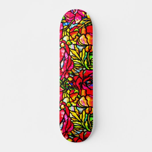 Skateboard-Glas in lood-Louis Tiffany 3 Persoonlijk Skateboard (Voorkant)