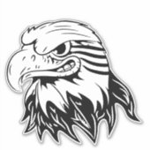 Skateboard glimlen Bald Eagle Sticker (Voorkant)
