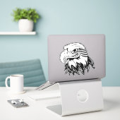 Skateboard glimlen Bald Eagle Sticker (Laptop op bureau)