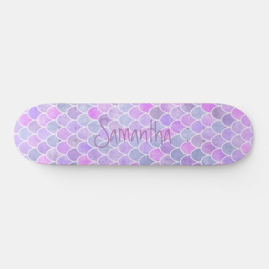 Skateboard Glitter Girly mermaid paars chic (Horizontaal)