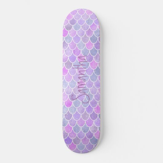 Skateboard Glitter Girly mermaid paars chic (Voorkant)