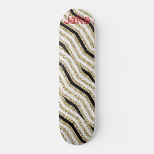 Skateboard Gold Black White (Voorkant)
