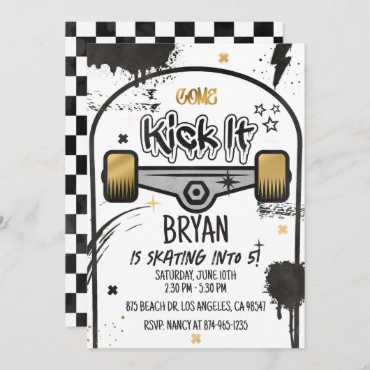 Skateboard Gold Kaart (Voorkant / Achterkant)