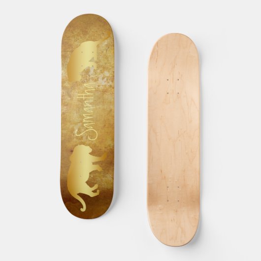 Skateboard Gold Lions gepersonaliseerd (Voorkant)