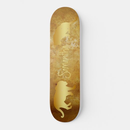 Skateboard Gold Lions gepersonaliseerd (Voorkant)