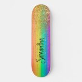 Skateboard Gold Sparkle Rainbow (Voorkant)