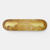 Skateboard Gold wolves, gepersonaliseerd (Horizontaal)