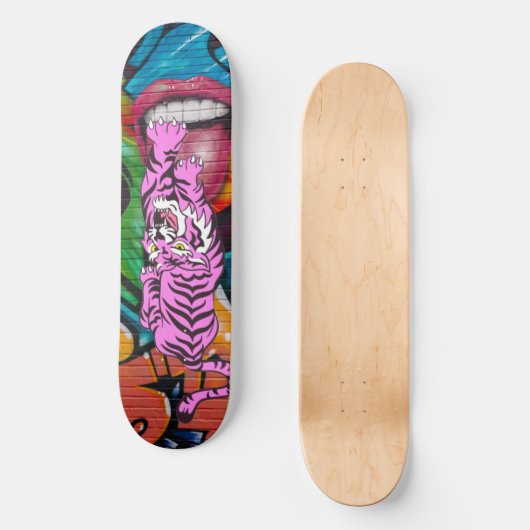 Skateboard Graffiti Paars Tiger (Voorkant)