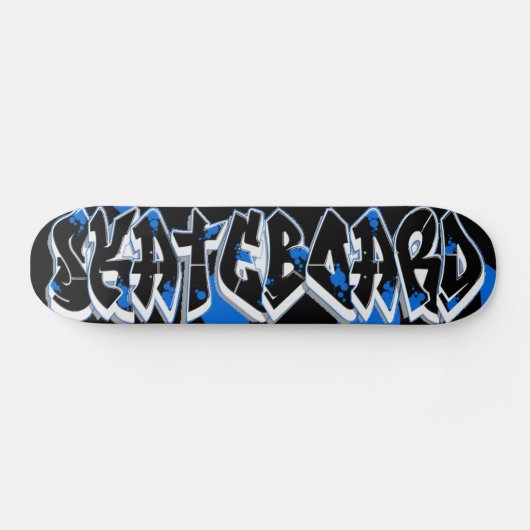 Skateboard graffiti stijl blauw en zwart (Horizontaal)