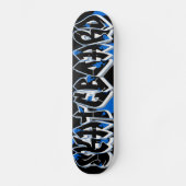 Skateboard graffiti stijl blauw en zwart (Voorkant)