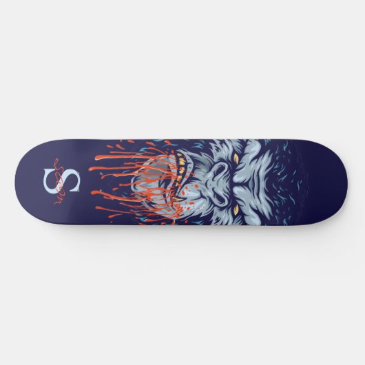 skateboard Gray Gorilla Skull Monogram (Horizontaal)