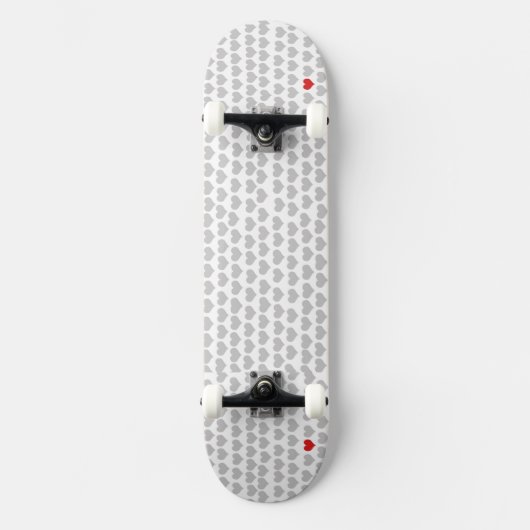 Skateboard - Gray Hearts Red Heart (Voorkant)