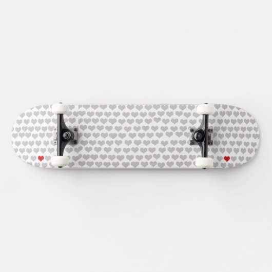 Skateboard - Gray Hearts Red Heart (Horizontaal)