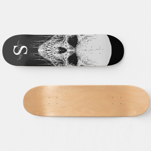skateboard Gray Skull Monogram (Horizontaal)