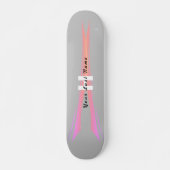 Skateboard grijs met roze HAMbyWG (Voorkant)