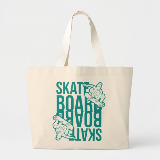 skateboard  grote tote bag (Voorkant)