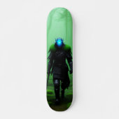 Skateboard Guerrero fantasma en oscuro bosque (Voorkant)