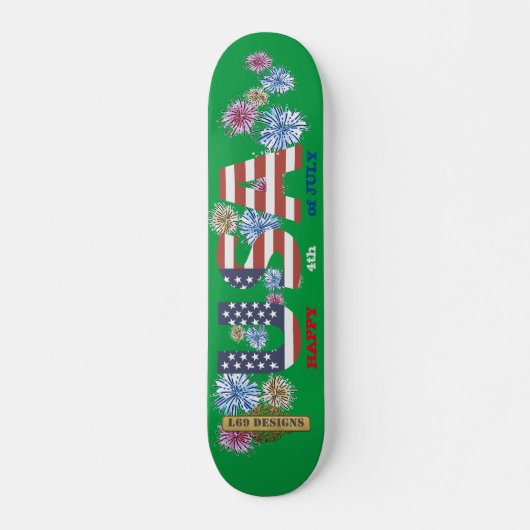 skateboard "HAPPY 4th of JULY" (Voorkant)