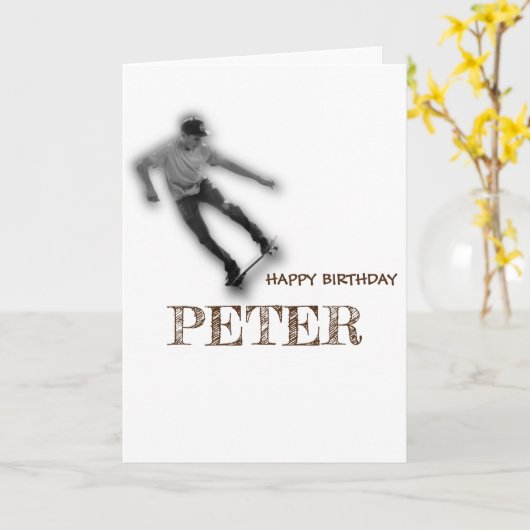 SKATEBOARD HAPPY BIRTHDAY Boy Kaart (Gele Bloem)