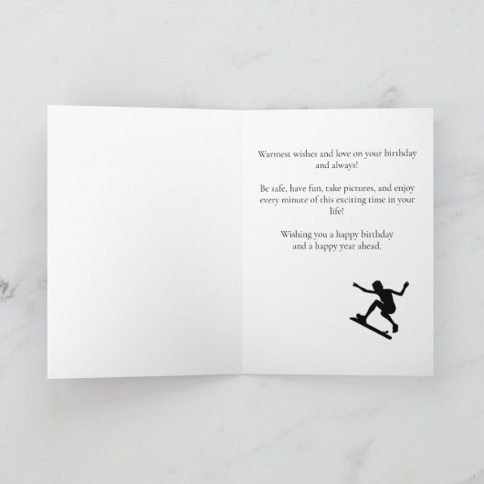 SKATEBOARD HAPPY BIRTHDAY Boy Kaart (Binnen)