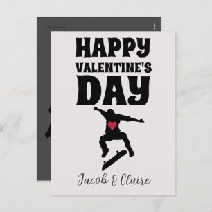 skateboard, Happy valentines day personalize naam Feestdagenkaart