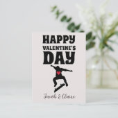 skateboard, Happy valentines day personalize naam Feestdagenkaart (Staand voorkant)
