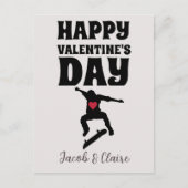 skateboard, Happy valentines day personalize naam Feestdagenkaart (Voorkant)
