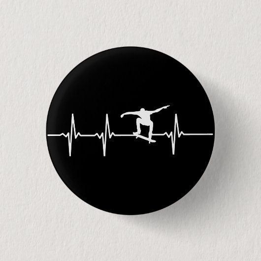 Skateboard-hartslag Ronde Button 3,2 Cm (Voorkant)