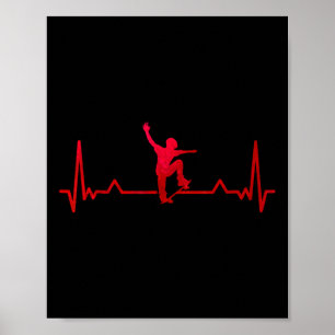 Skateboard Hartslag Skater Kinderen Cadeaus Poster