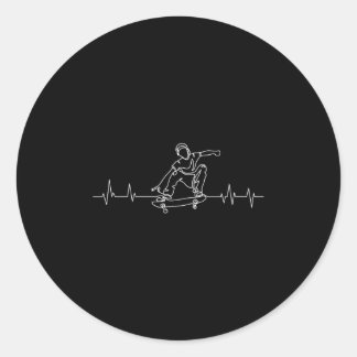 Skateboard Hartslag Skater Skateboarden Kinderen J Ronde Sticker