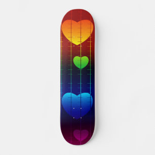 Skateboard, het Patroon van het Hart van de Regenb Persoonlijk Skateboard