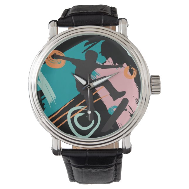 Skateboard Horloge (Voorkant)