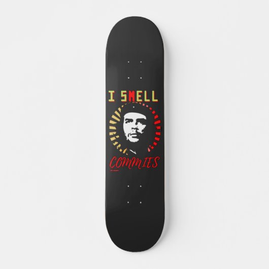 skateboard "I SMELL COMMIES" (Voorkant)