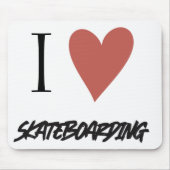 Skateboard Ik hou van skateboarden Muismat (Voorkant)