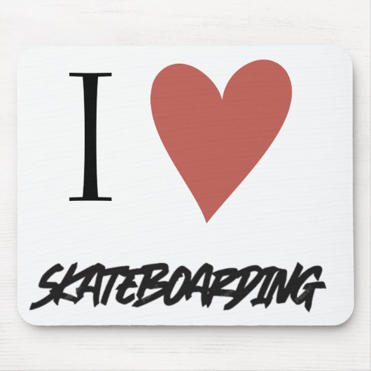 Skateboard Ik hou van skateboarden Muismat (Voorkant)