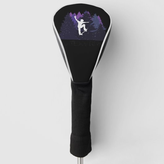 Skateboard in prachtige natuur golfheadcover (Voorkant)