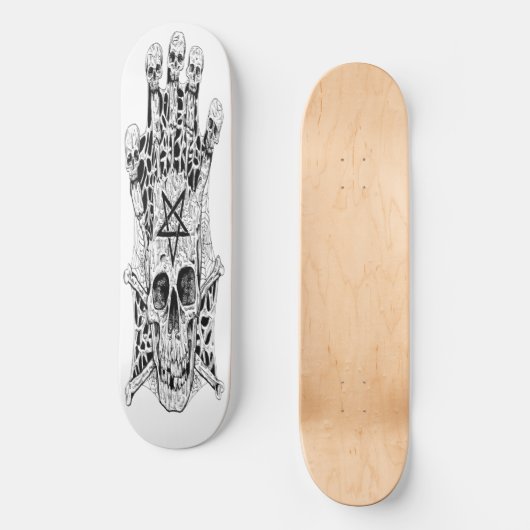 skateboard Ink Tekening schedel Schaats (Voorkant)