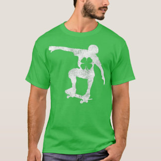 Skateboard Irish St Patricks Day Shamrock T-shirt