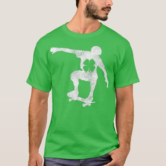 Skateboard Irish St Patricks Day Shamrock T-shirt (Voorkant)