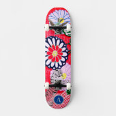 SKATEBOARD JAPANESE FLOWERS AND TIGER DIY INITIAL (Voorkant)