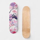 Skateboard Japanse Kersenbloesem & Vlinders (Voorkant)